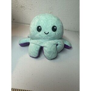 Octopus Reversible Plush (Purple Mad/ AQUA HAPPY SMILE) - Tee Turtle P13